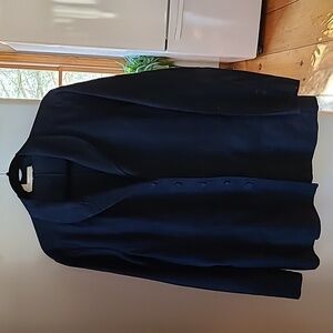 Eileen Fisher navy linen jacket Size L.